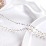 14K Filled 3x4.5MM Zircon Crystal Beads Necklace Chains DIY Jewelry