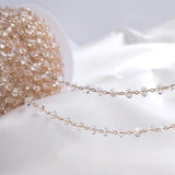 14K Filled 3x4.5MM Zircon Crystal Beads Necklace Chains DIY Jewelry