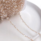 14K Filled 3x4.5MM Zircon Crystal Beads Necklace Chains DIY Jewelry