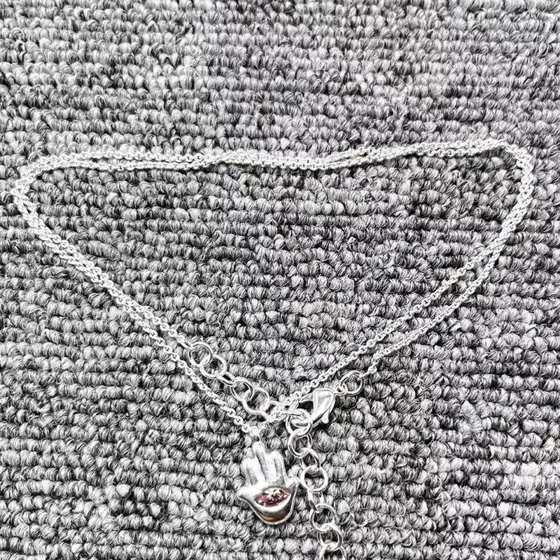 Electroplated 925 Silver Palm Pendant Necklace for Holidays