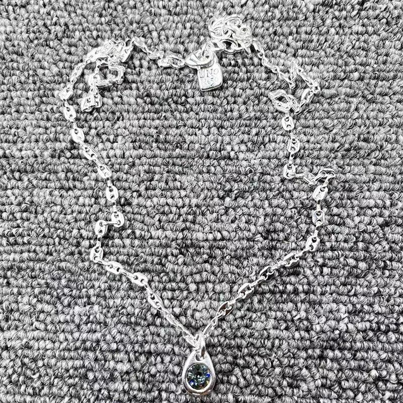 U Node 50 High Original Electroplated Silver Sapphire Pendant Necklace