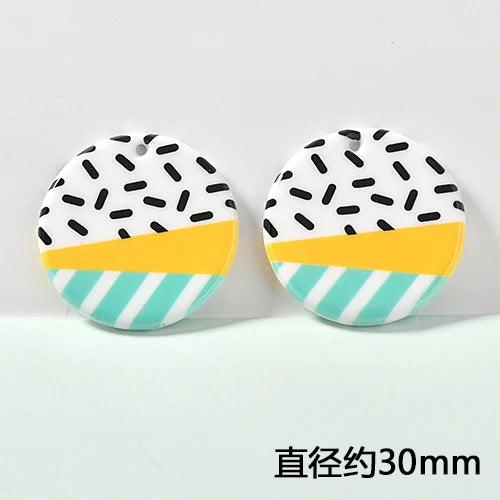 Geometric Print Acrylic Earrings DIY Material