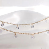 14K True Filled Retention Zircon Crystal Beads Necklace Chains