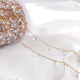 14K True Filled Retention Zircon Crystal Beads Necklace Chains