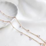 14K True Filled Retention Zircon Crystal Beads Necklace Chains