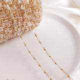 14K Gold Filled Crystal Beads Necklace Chain DIY Jewelry