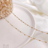 14K Gold Filled Crystal Beads Necklace Chain DIY Jewelry