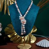 Mixed Colour Sweater Chain with Freshwater Pearls