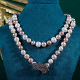 Mixed Colour Sweater Chain with Freshwater Pearls