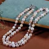 Mixed Colour Sweater Chain with Freshwater Pearls