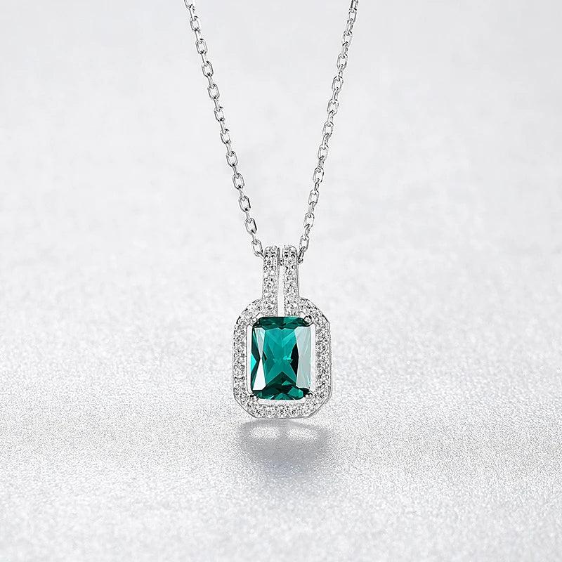 925 Silver Gemstone Pendant Necklace for Women Wedding