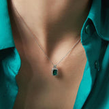 925 Silver Gemstone Pendant Necklace for Women Wedding
