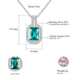 925 Silver Gemstone Pendant Necklace for Women Wedding