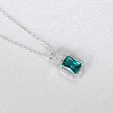 925 Silver Gemstone Pendant Necklace for Women Wedding