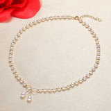 14K Pearl Bow Choker Necklace DIY Jewelry