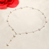14K True Filled Pearl Gypsophila Y Style Necklaces