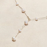 14K True Filled Pearl Gypsophila Y Style Necklaces