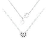 Radiant Heart & Floating Stone Pendant Silver 925 For Women & Men