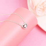 Radiant Heart & Floating Stone Pendant Silver 925 For Women & Men