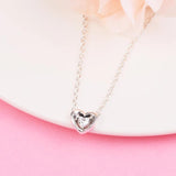 Radiant Heart & Floating Stone Pendant Silver 925 For Women & Men