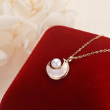 2PCS 14K Natural Freshwater Pearl Moon Necklaces DIY Jewelry