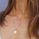 Sterling Silver Moon Sun Pendant Necklace Choker Clavicle Pearl Jewelry