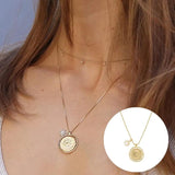 Sterling Silver Moon Sun Pendant Necklace Choker Clavicle Pearl Jewelry