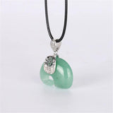 Green Jade Elephant Pendant Choker Necklace
