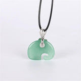 Green Jade Elephant Pendant Choker Necklace