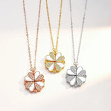 Fritillaria Four-Leaf Clover Necklace S925 Sterling Silver Clavicle Chain