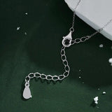 925 Sterling Silver Zircon Pearl Snowflake Necklace