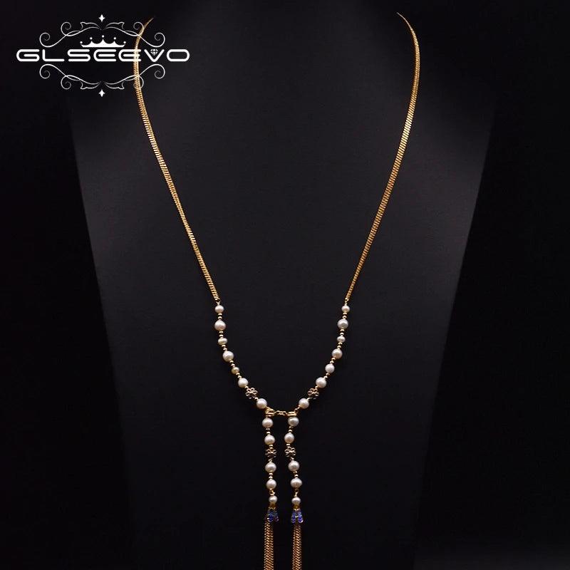 Custom Tassel Style Freshwater Pearl Necklace for Women