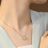 S925 Silver Inlaid Jade Moon Pendant Necklace