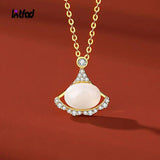 S925 Silver Pendant Necklace Hetian Jade Vintage Style High-quality Women