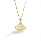S925 Silver Pendant Necklace Hetian Jade Vintage Style High-quality Women