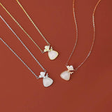 S925 Silver Necklace with Natural Hotan Jade Purse Pendant