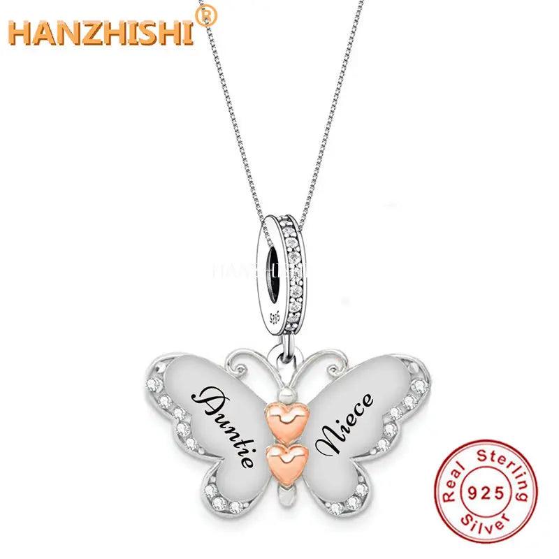 Butterfly Necklace 925 Sterling Silver Mother Son Daughter Auntie Niece Sister