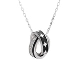 Victory Star 925 Silver Ring Necklace for Men