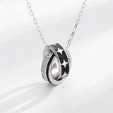 Victory Star 925 Silver Ring Necklace for Men