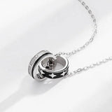 Victory Star 925 Silver Ring Necklace for Men