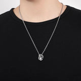 Victory Star 925 Silver Ring Necklace for Men