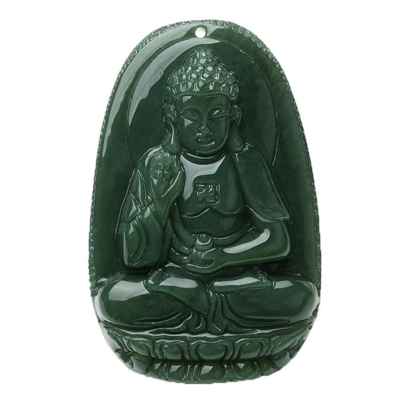 Natural Jade Sakyamuni Buddha Necklace Pendant
