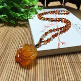 Natural Jade Carved Agate Peony Pendant Necklace Gemstone Jewelry Gift
