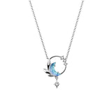 Moon Night Necklace Pendant Crystal Zircon Silver Light Necklace