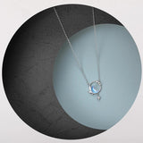 Moon Night Necklace Pendant Crystal Zircon Silver Light Necklace