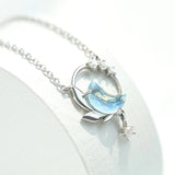 Moon Night Necklace Pendant Crystal Zircon Silver Light Necklace