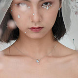 Moon Night Necklace Pendant Crystal Zircon Silver Light Necklace