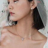 Moon Night Necklace Pendant Crystal Zircon Silver Light Necklace