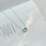 Mermaid Foam Bubble Crystal Necklace s925 silver Mermaid Tail Pendant
