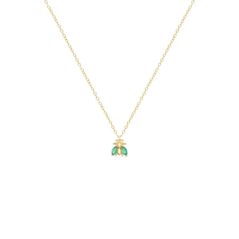 Colorful Bee Pendant Sterling Silver Necklace For Women